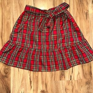 Alya Red Plaid A-Line Skirt